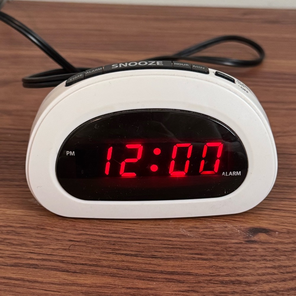 Small White Alarm Clock
